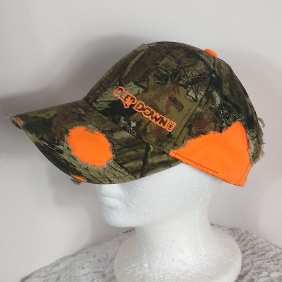 Deep Down Mossy Oak & Hunter Orange Distressed Cap - Picture 8 of 8